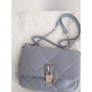 Steve Madden Quilted Chain Strap Shoulder Bag in Light Gray